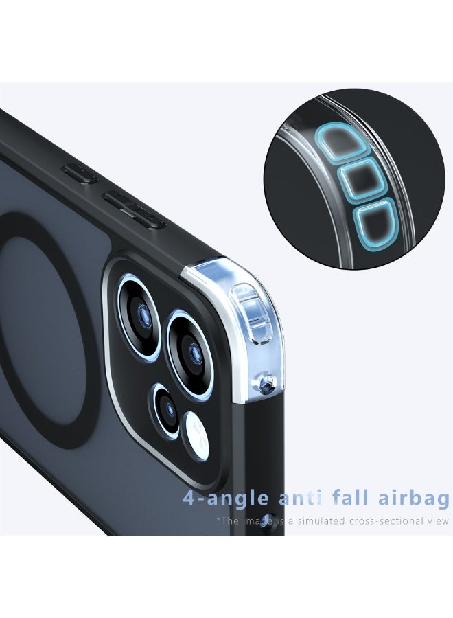 القضية المغناطيسية لـ Oppo Reno15 F 5G, غطاء الهاتف النحيف الوقائي الخلفي الشفاف المجمد, مكافحة بصمات الأصابع, حماية السقوط المضادة, حالة مقاومة للصدمات لـ Oppo Reno15 F 5G (أسود) - Image 3